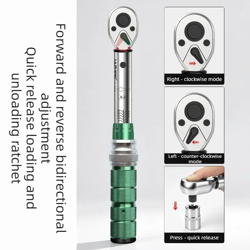 1/4 Torque Wrench Set Pre Installed Torques Wrenches Household Bicycle Repair Wrench Multifunctional Replaceable Head Wrenches