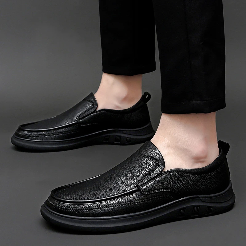 Mens Casual Shoes Brand Casual Casual Formal Loafers Mens Moccasins Italy Black Mens Driving Shoes