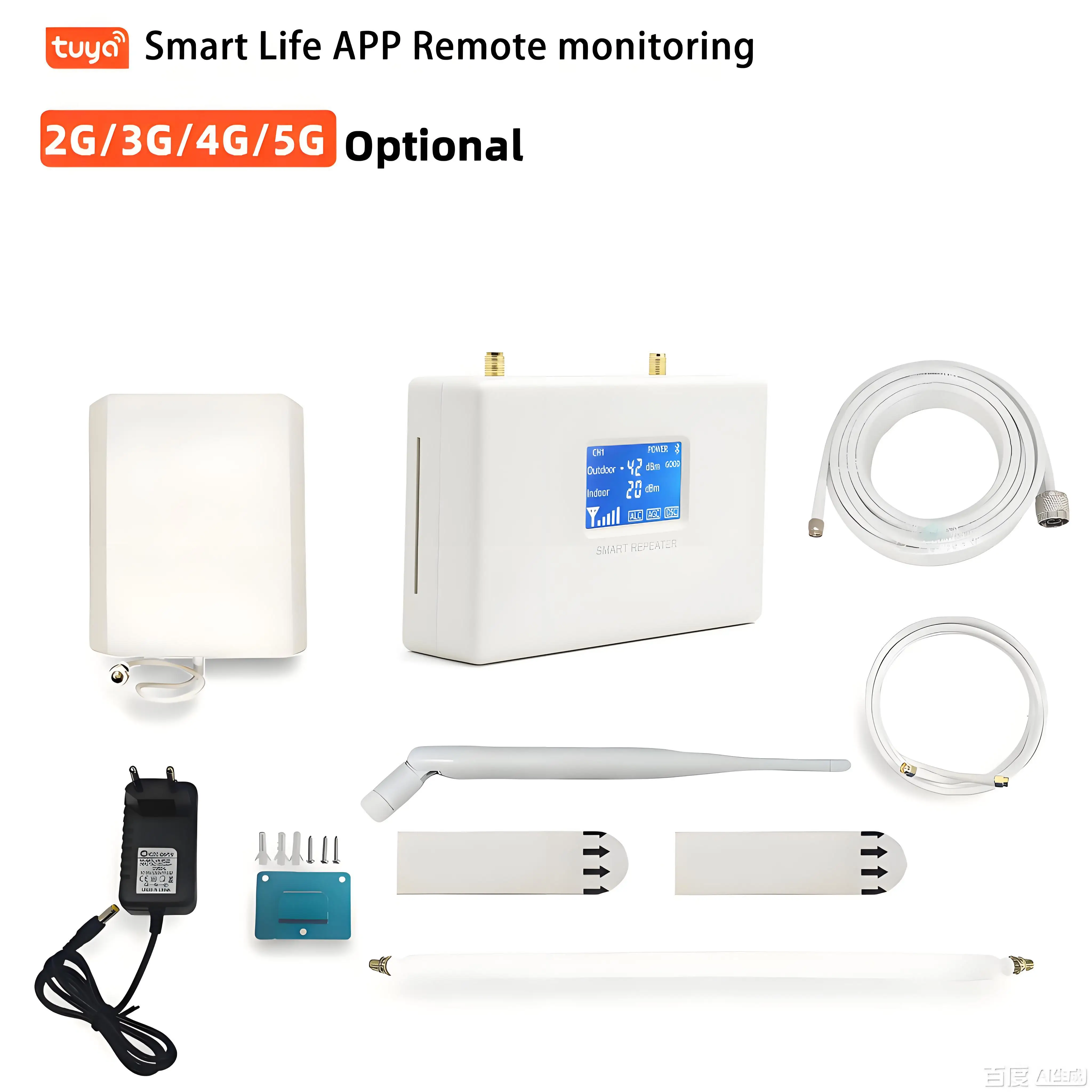 New Upgrade 3G 4G 5G Signal Booster Cell Phone Repeater EGSM 2G Amplifier For Mobile B1/B3/B5/B8/B20/B28 Tuya App Monitoring