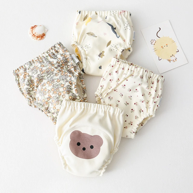 Pantalons d'entraînement en coton pour bébés, couches pour enfants, sous-vêtements imperméables, culottes pour nourrissons, lavables, pour garçons et filles, couches réutilisables