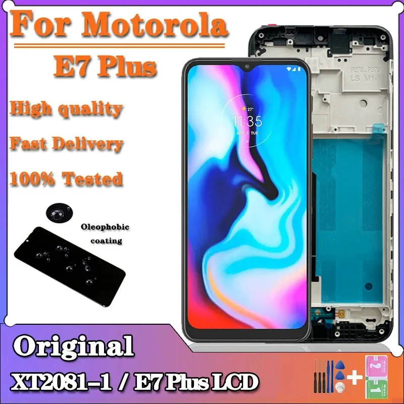 

6.5“”For Motorola Moto E7 Plus lcd with frame display touch screen digitizer Assembly for Moto E7Plus lcd e7 plus XT2081-1 -2