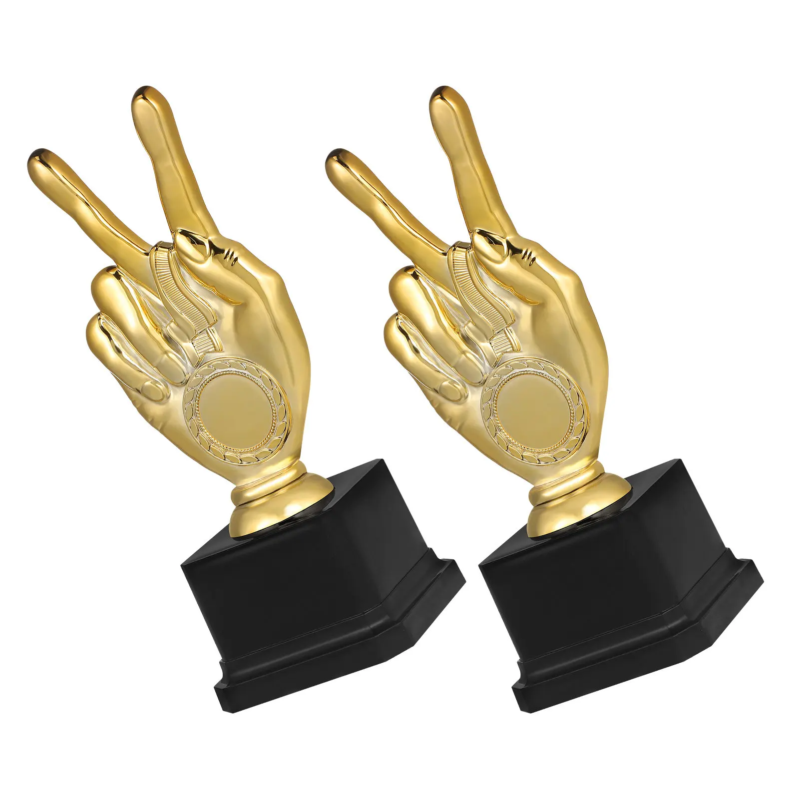 2Pcs Childrens Trophies Plastic Golden Trophy Cup Set Small Ergonomic Design for Kindergarten Student Sports Competition Rewards view 5