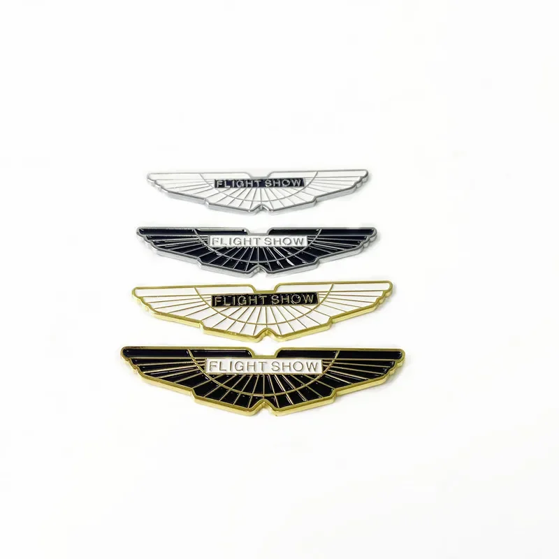 

For BEN BWM AUDI Aston Martin 1Pcs 3D Metal Golden Flight Show Wings Car Stickers Emblem Badge Rear Trunk Sticker Car Styling