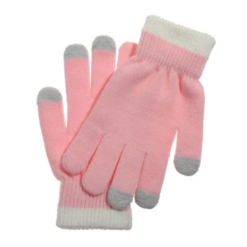 Custom LOGO Printing Pattern Gloves Full Finger Touch Screen Knit Mittens Wool Gloves Men Women Autumn Winter Fleece Warm Gloves