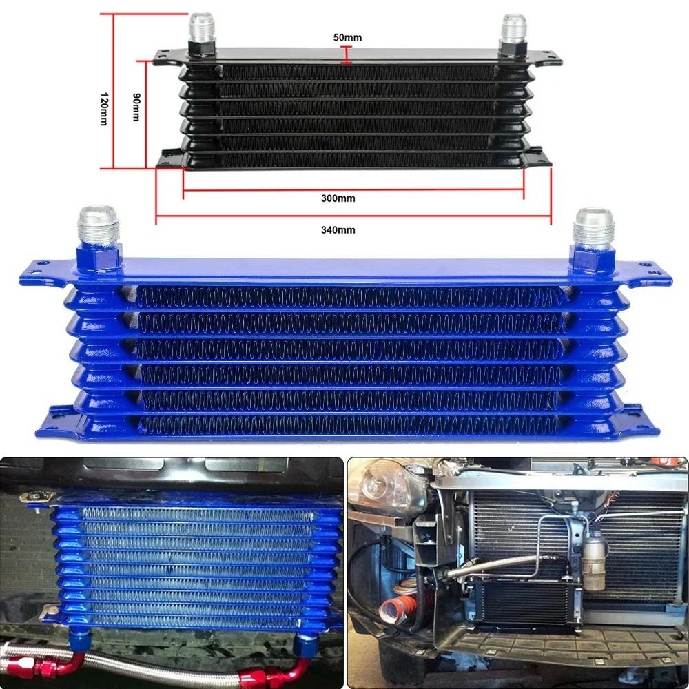 7 Rows Car Oil Cooler Kit Universal AN-10 Oil Engine Radiator Aluminum Cooling Radiators Engine Transmission Auto Parts