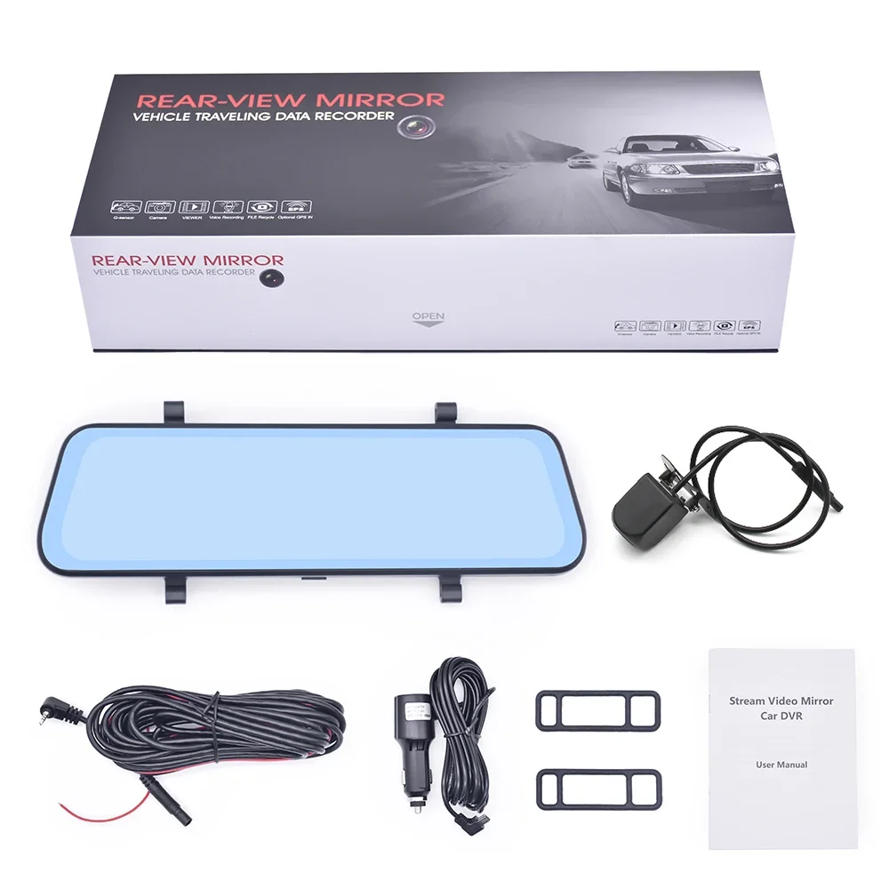 Driving camera car front and rear camera multimedia 1080P black box car DVR 9.66-inch car DVR full HD DVR rearview mirror