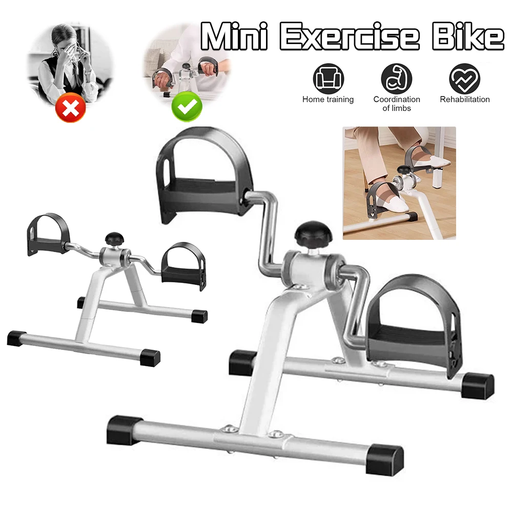 Portable Pedal Exerciser Mini Exercise Bike Adjustable Resistance Foot Peddler Machine Non Slip for Indoor Leg Rehabilitation