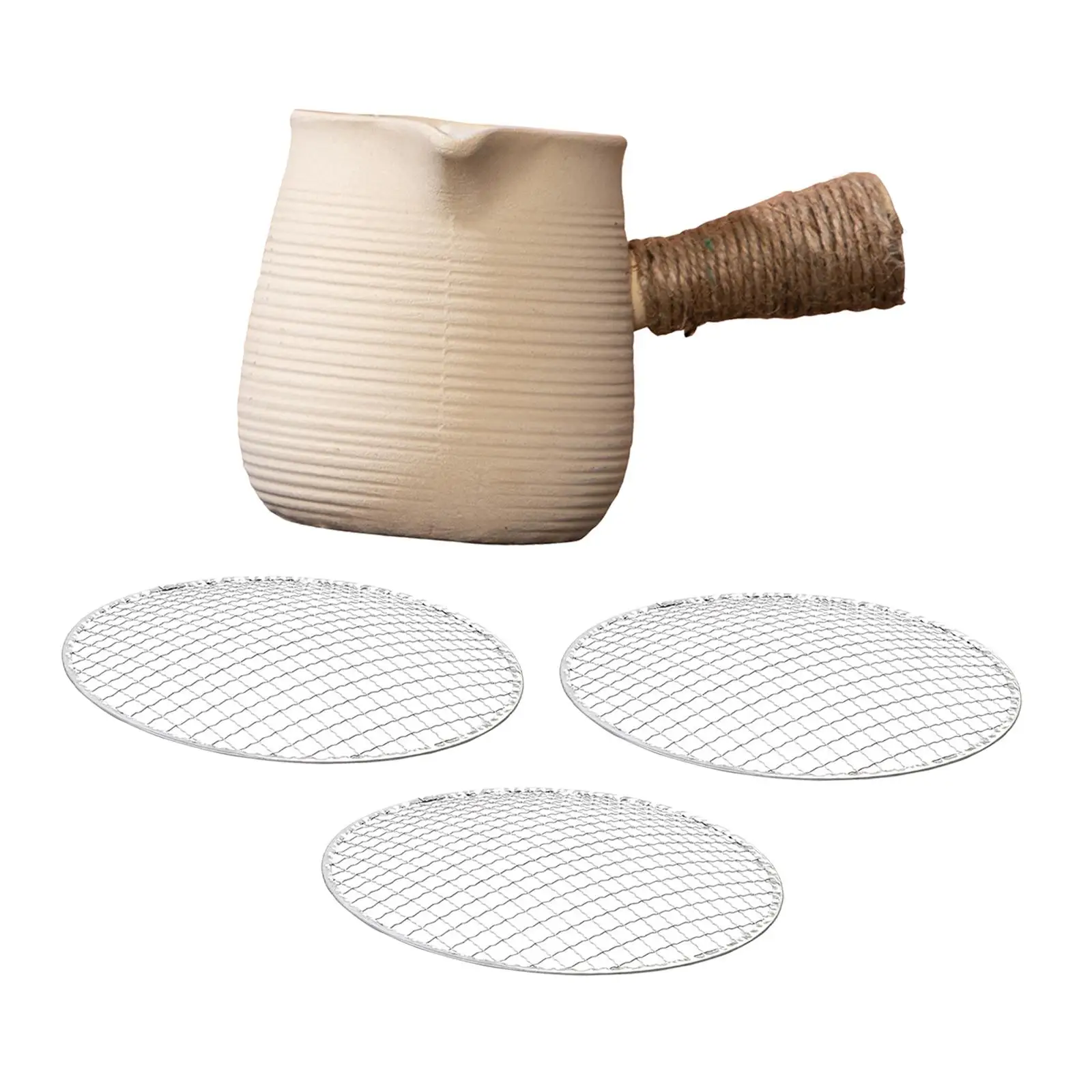 Ceramic Teapot 460ml/15.5oz Capacity Anti Scald Rope Wraps Handle for Home