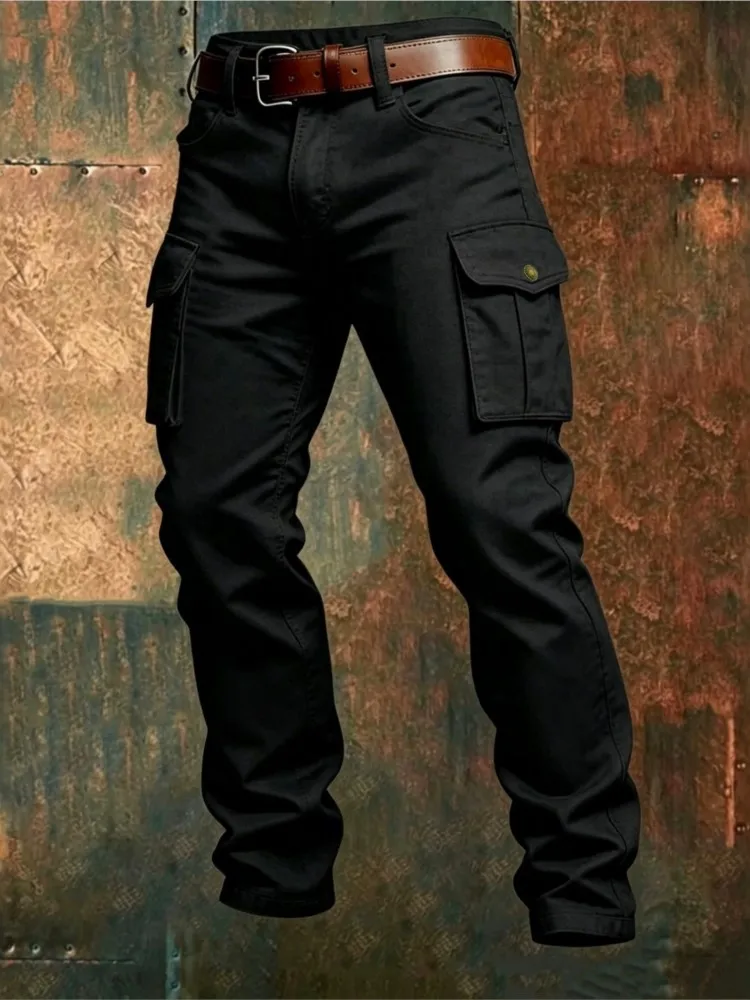 New Wear Resistant Work Pant Man Multi-pocket Straight Cargo Trousers Outdoor Jogging Tactical Pants Spring Fall Casual Trousers