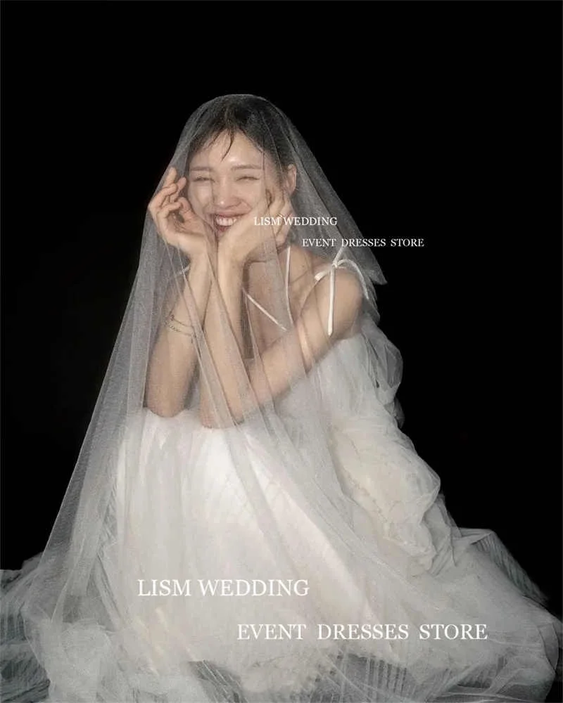 Giyu Fairy Multi-layered Korea Wedding Dress Photo Shoot Square Collar Floor-Length Vestidos Novias Boda 웨딩드레스 Bridal Gown
