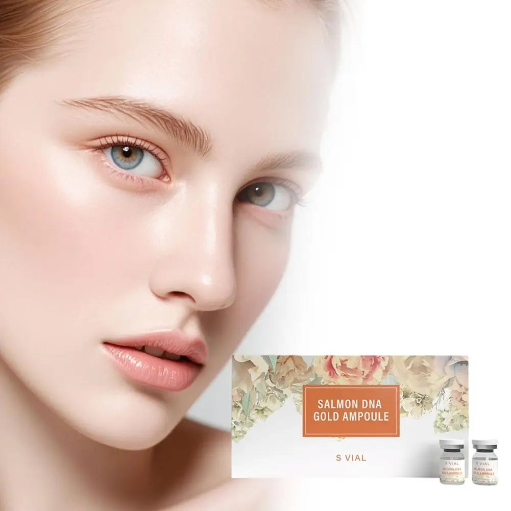 Salmon DNA Gold Ampoule Micro-needle Serum Set, PDRN Skin Repairing Concentrate Ampoule, Hydrating Rejuvenating Face Serum Kit