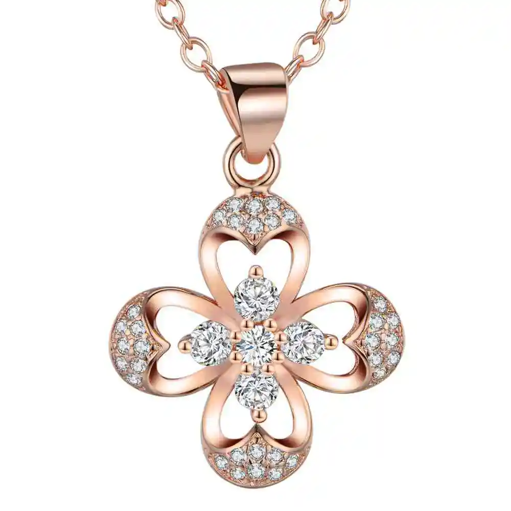 Halskette aus 925er-Sterlingsilber, Anhänger, Blume, 5A-Zirkon, für Damen, Hochzeitsschmuck, modisch, 18 Karat vergoldet, klassische Geschenke, hohe Qualität