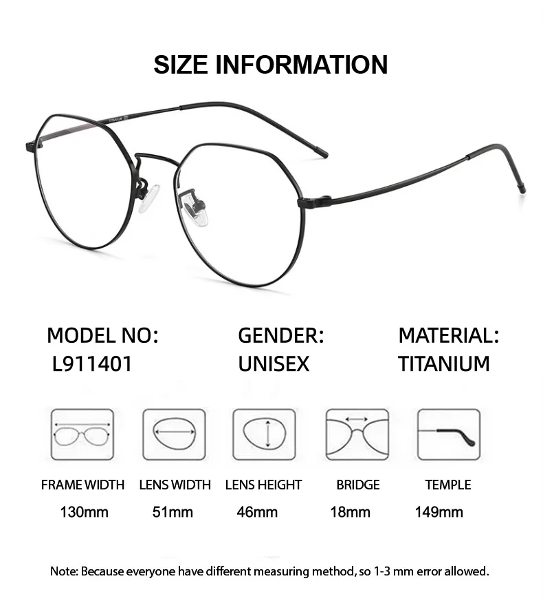 ELECCION gafas graduadas para estudiantes, gafas para ordenador, montura de gafas para miopía, gafas ultraligeras de titanio para mujer
