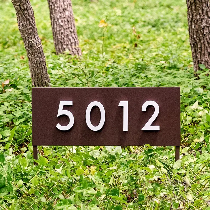 Hickman Address Yard Sign: Rustic Modern Farmhouse Design, Weatherproof Outdoor Address Sign for Lawn & Driveway
