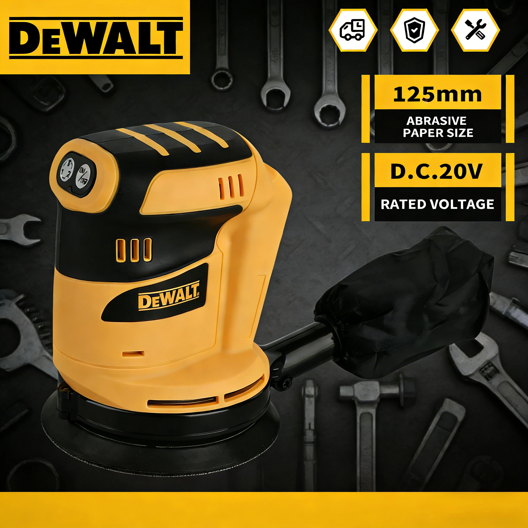 

Беспроводная аккумуляторная эксцентриковая шлифовальная машина DeWalt 18В (литий-ионная), для обработки дерева, шлифовки и полировки, без аккумулятора и зарядного устройства ﻿