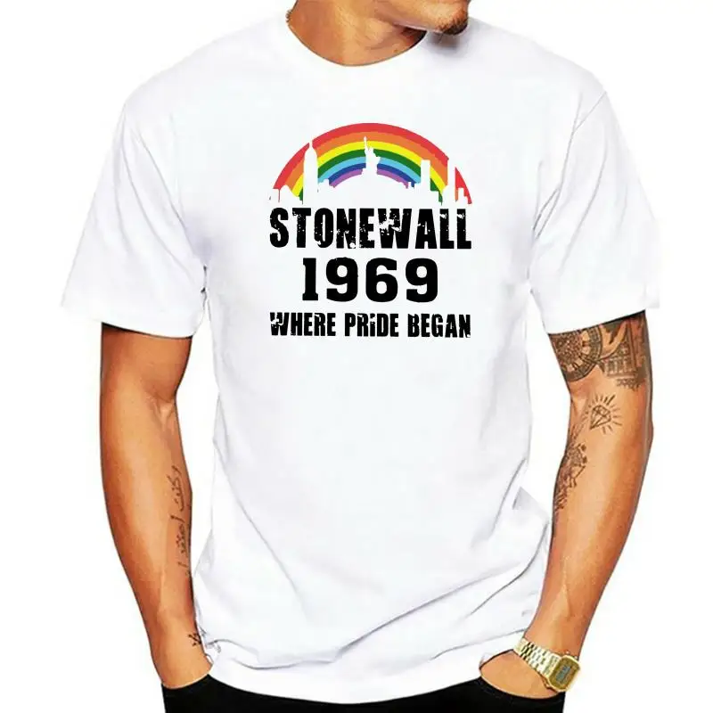 Stonewall 1969 Where Pride Began Tees Shirts Retro Urban 100% Cotton T-Shirt for Men Short Sleeves O-neck T Shirts