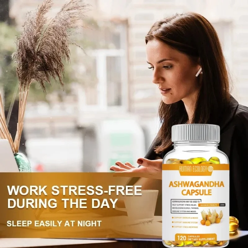 Ashwagandha Extra Capsule Energy & Endurance Supplements Brain&Memory Relief Stress Deep Sleep Vegetarian Care For Adult