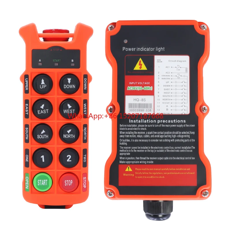 Factory wholesale  8 single speed buttons electric hoist crane wireless industrial smart remote control