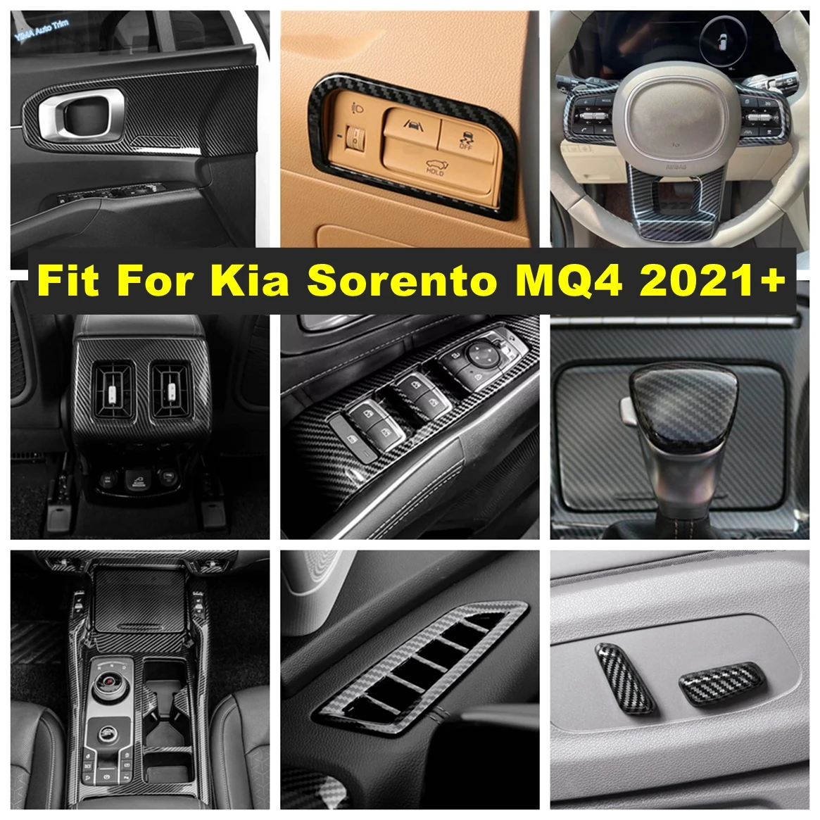 

Car Seat Adjust Button / Gear Shift Panel / Head Lamp Button Cover Trim Fit For Kia Sorento MQ4 2021 - 2023 Interior Accessories