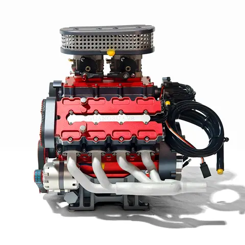 GS-V8 78CC Gas Voline Engine 8-Cylinder Water-Cooled Four-Stroke Engine Kit + Starting Kit