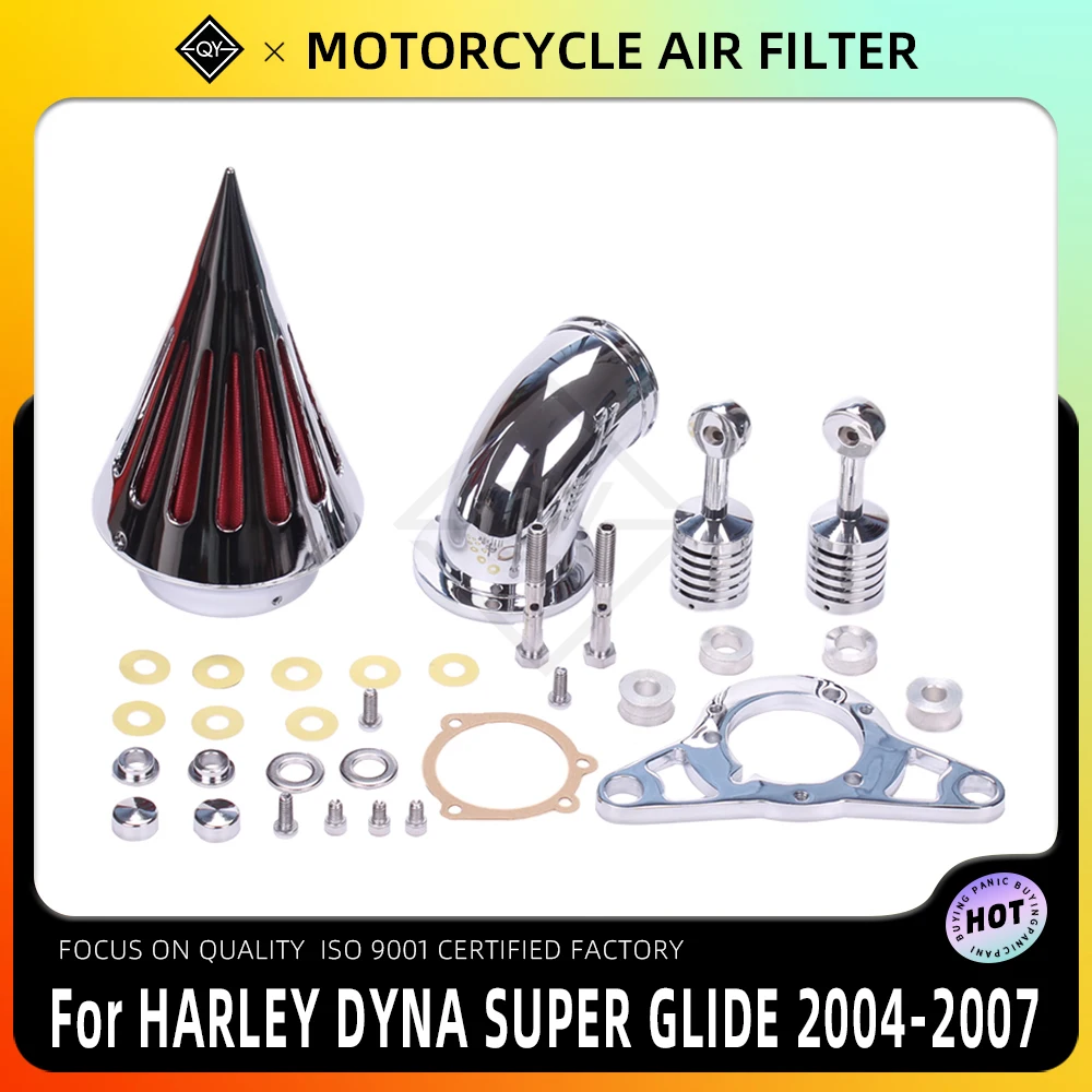 Motorcycle Spike Air Cleaner Intake Filter For Harley Dyna Super Glide Street Bob 2004-2007 2005 2006 Rocker Softail Night Trail