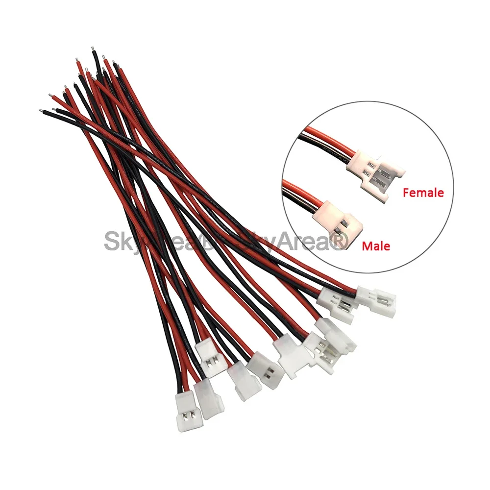 10 Pcs 1S Lipo Battery Balance Charger Switch Wiring Cable XH 2.0mm Pitch Plug Male Female for Indoor Drone Syma X5C Hubsan X4