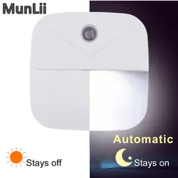 Led ue plug night light sensor de controle de luz sem fio dusk-to-dawn luzes da noite para o bebê crianças quarto lâmpada de cabeceira corredor