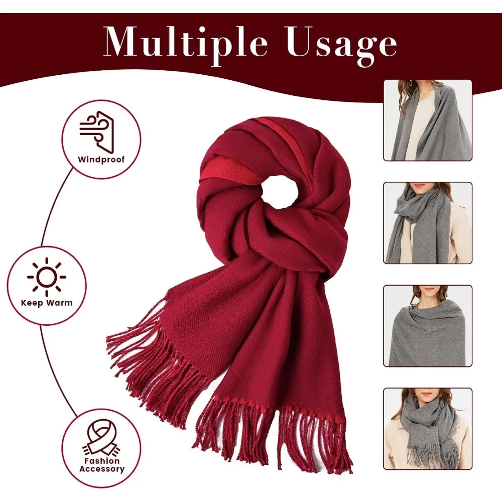 レディーススカーフ 大きめパシュミナショール＆ラップ 軽量ブランケットスカーフ イブニングドレス用 暖かい デイリートラベル オフィス用