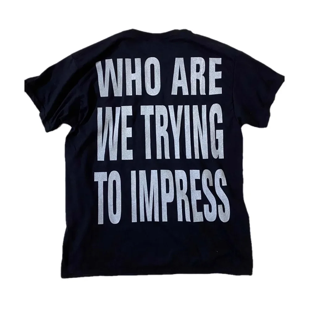NIGO Men's Black White Letter Print High Street Hip-hop Trend T-shirt Spring Summer Punk Round Neck Tops #NGTOP11748