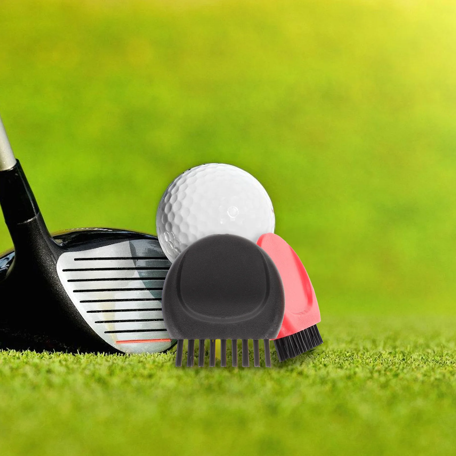 

4pcs Golf Club Brush Cleaner with Red Black Finger Scrubber for Bag Portable Lightweight Groove Tool Golfer Gift
