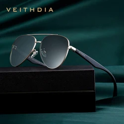 VEITHDIA Men Pilot Sunglasses Sport Polarized UV400 Nylon Lens Outdoor Driving Eyewear TR90+Alloy Sun Glasses For Male V8255