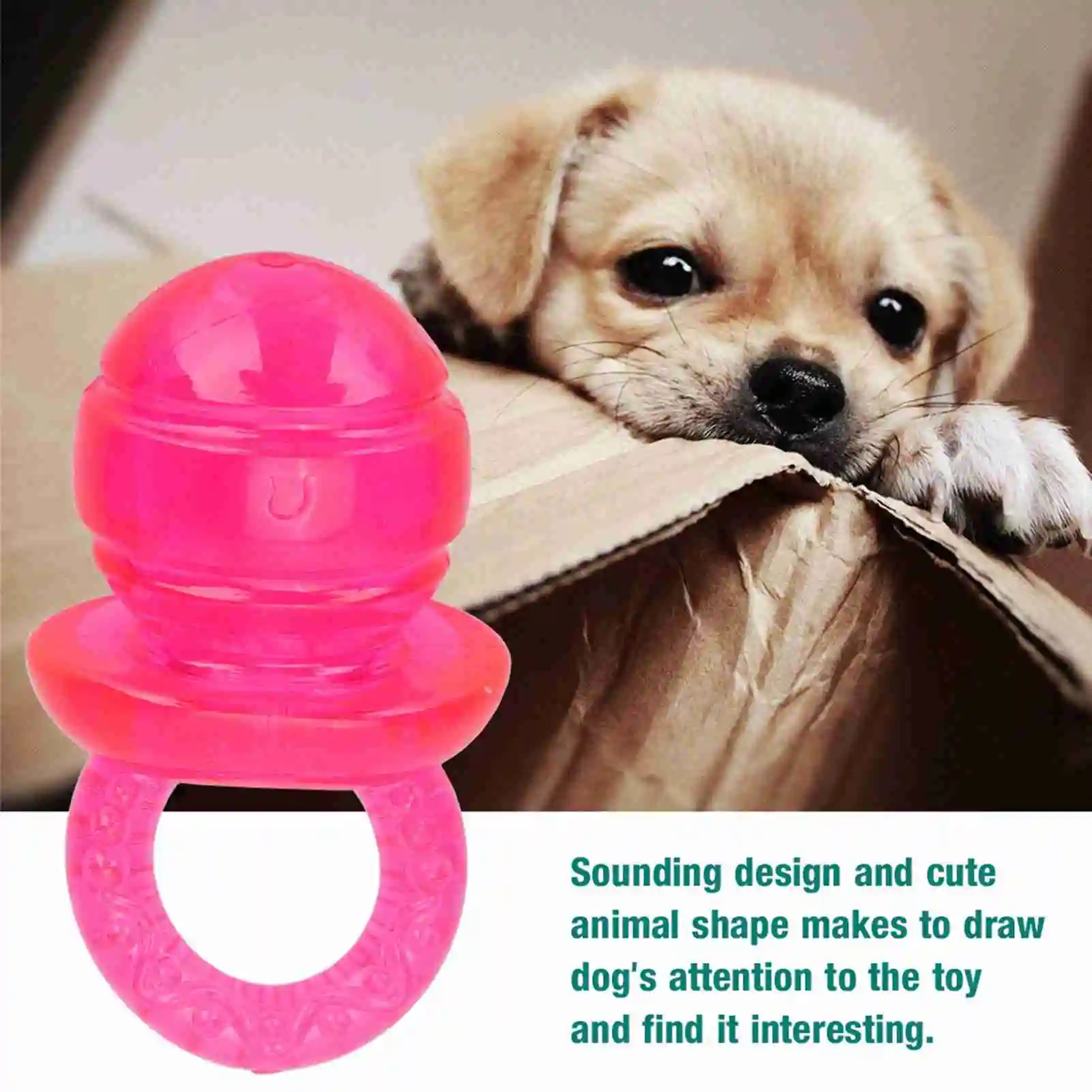 

D5 5Pcs/Set Pacifier Shaped Pet Dogs Teether Cat Teething Sounding Interactive Chew Toy Puppy Rubber Toy Tooth Grinding Pacifier