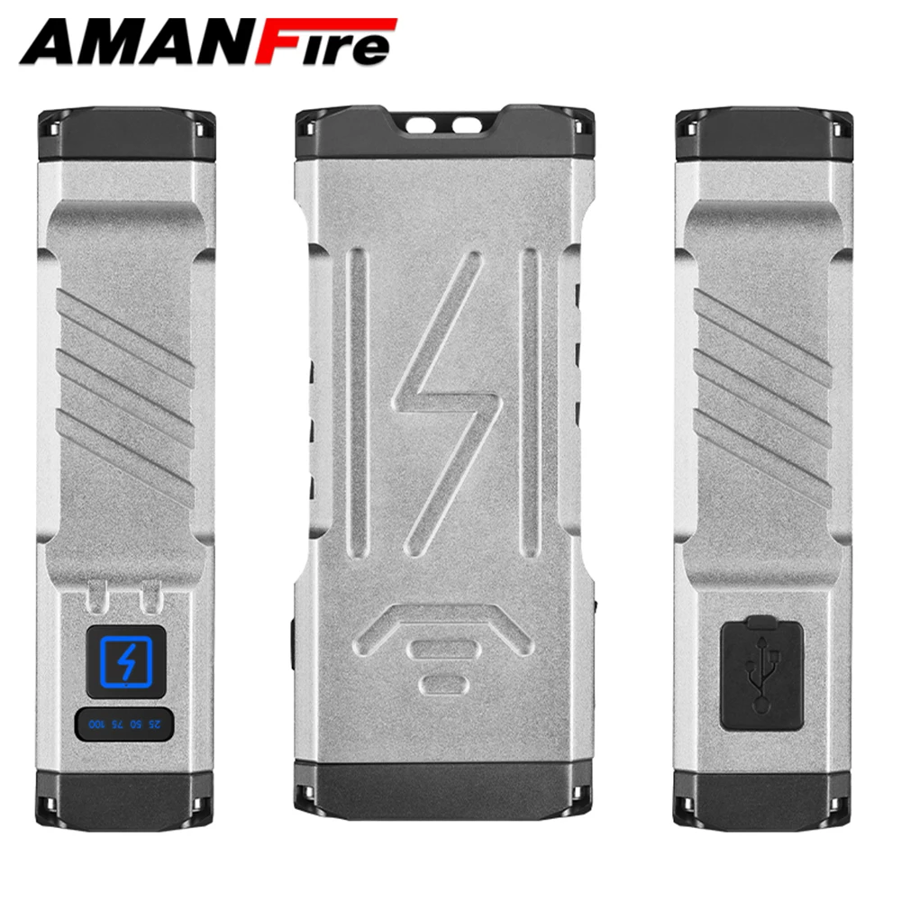 Amanfire G666 Tactical Flashlight 6*P50 LED Light Portable Built-in battery Keychain Torch Ultra Bright as Power Bank