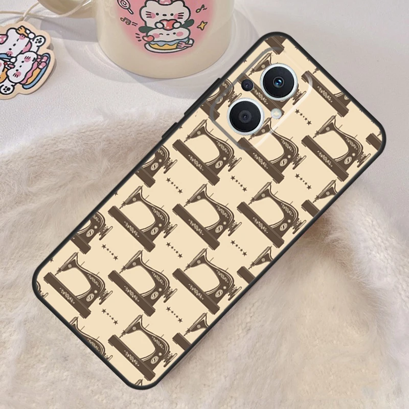 sewing machine tailor pattern Case For OPPO Reno 4Z 2Z 5Z 8T 10 4 5 6 7 8 Lite OPPO Find X2 Neo X3 Lite X6 X5 Pro Coque