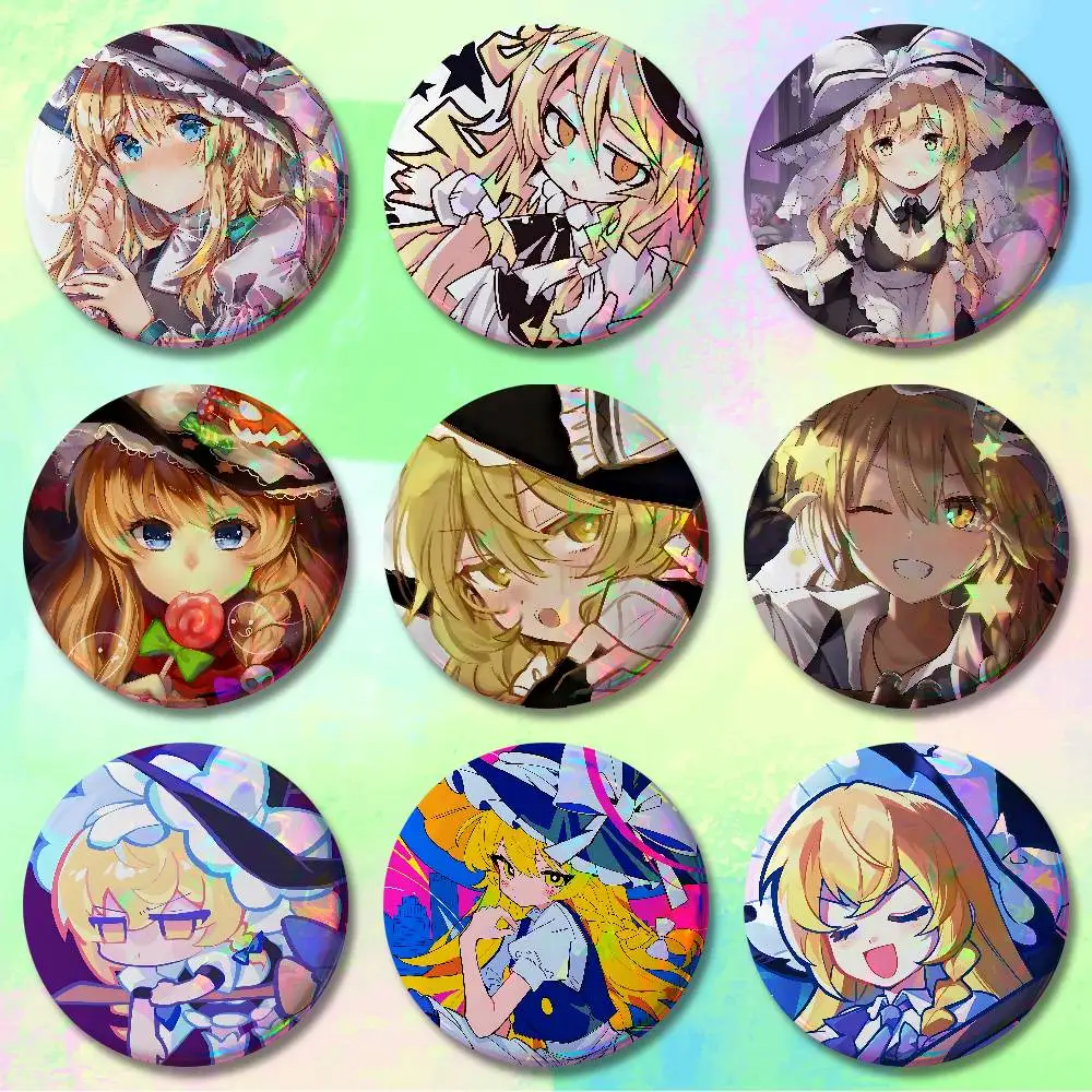

Pins 58mm Cute Cartoon Game K-Kirisame M-Marisas Badge Handmade Brooches for Backpack Accessories