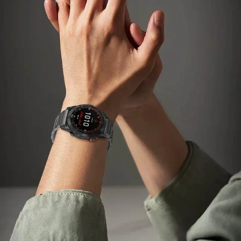 Титановый ремешок Quickfit 26 мм 22 мм для Garmin Fenix 6/6X/6XPro/7/7X/5/5X/5XPlus/3, металлический ремешок для часов Forerunner 945 935