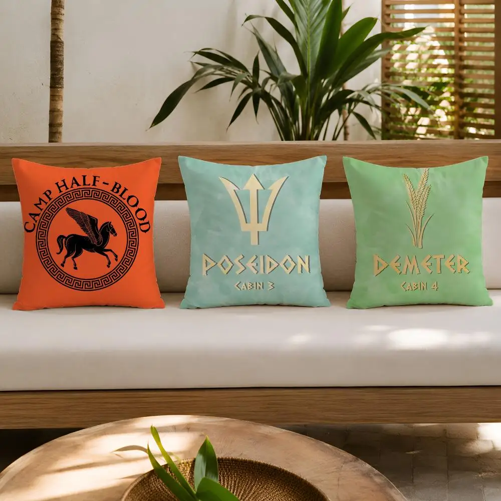 Novel P-Percy Jackson The Olympians Cushion Cover Wrinkle-Resistant Short Plush Pillow Case Breathable Machine-Washable