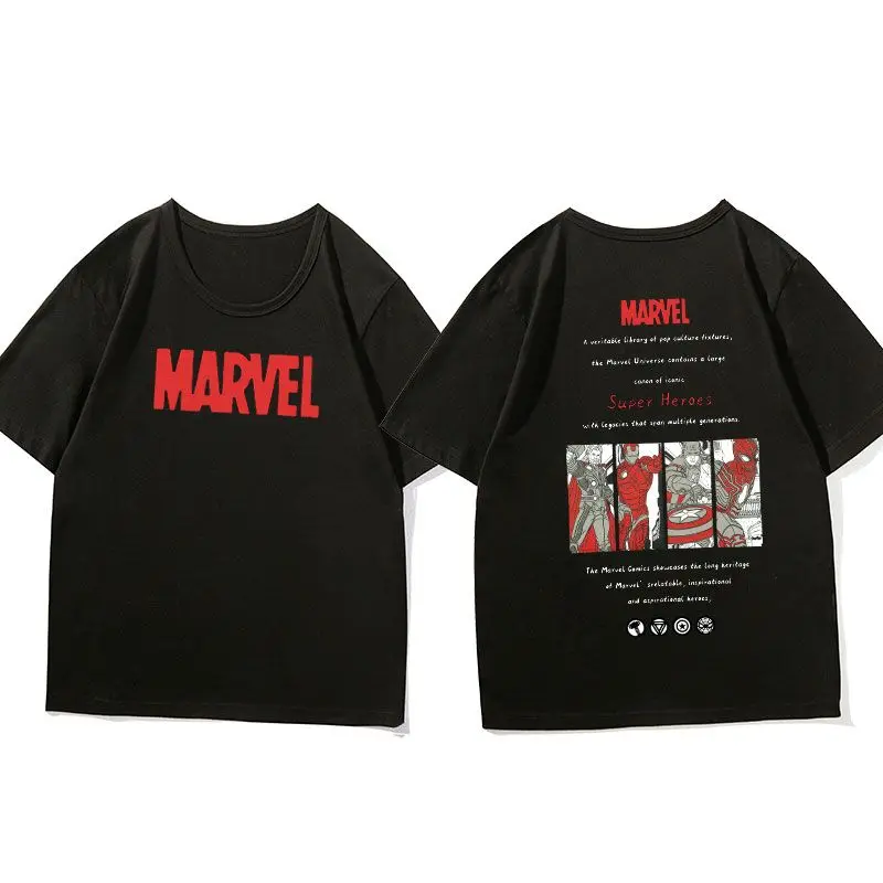 

Superhero Iron Man Creative Printed T-shirt Marvel Summer New Men's and Women's American Trendy Loose Casual Short Sleeve Top