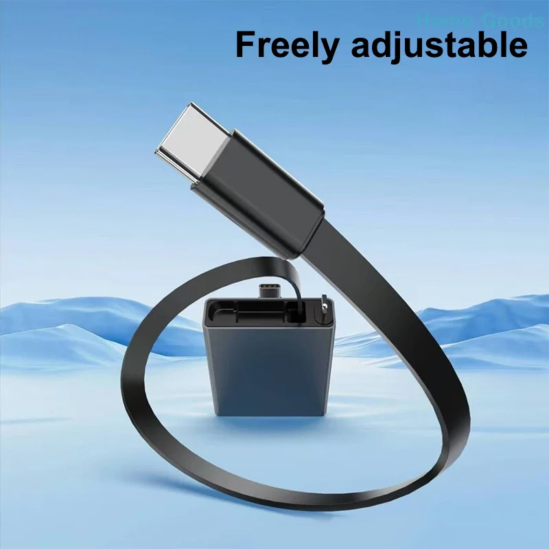 Pd Fast Charging Compatible With Smartphones/Laptops Type-C Single-Pull Data Cable 66W Unidirectional Retractable Charging Cable