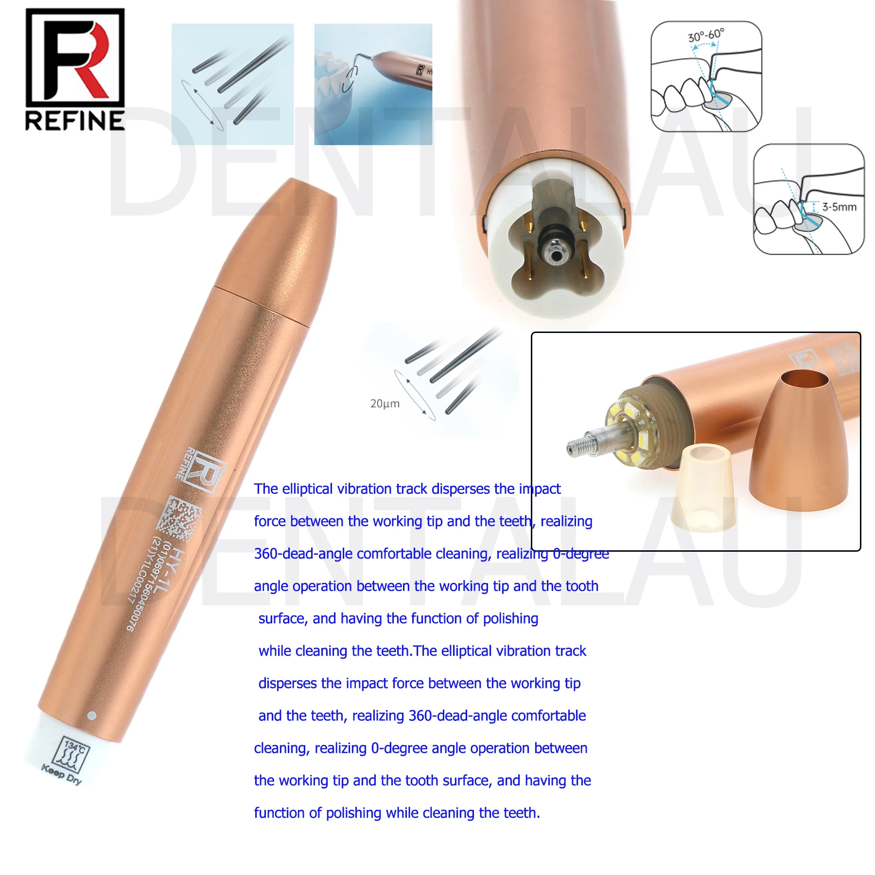 

Original Refine Dental Ultrasonic Scaler LED Handpiece Fit Satelec Acteon P5 P5XS B.LED HY-1L