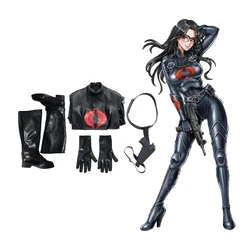G.I. Joe: Rise of Cobra Cosplay Sexy Black PU Leather Jumpsuit for Women Boots COBRA Cosplay Costume Women