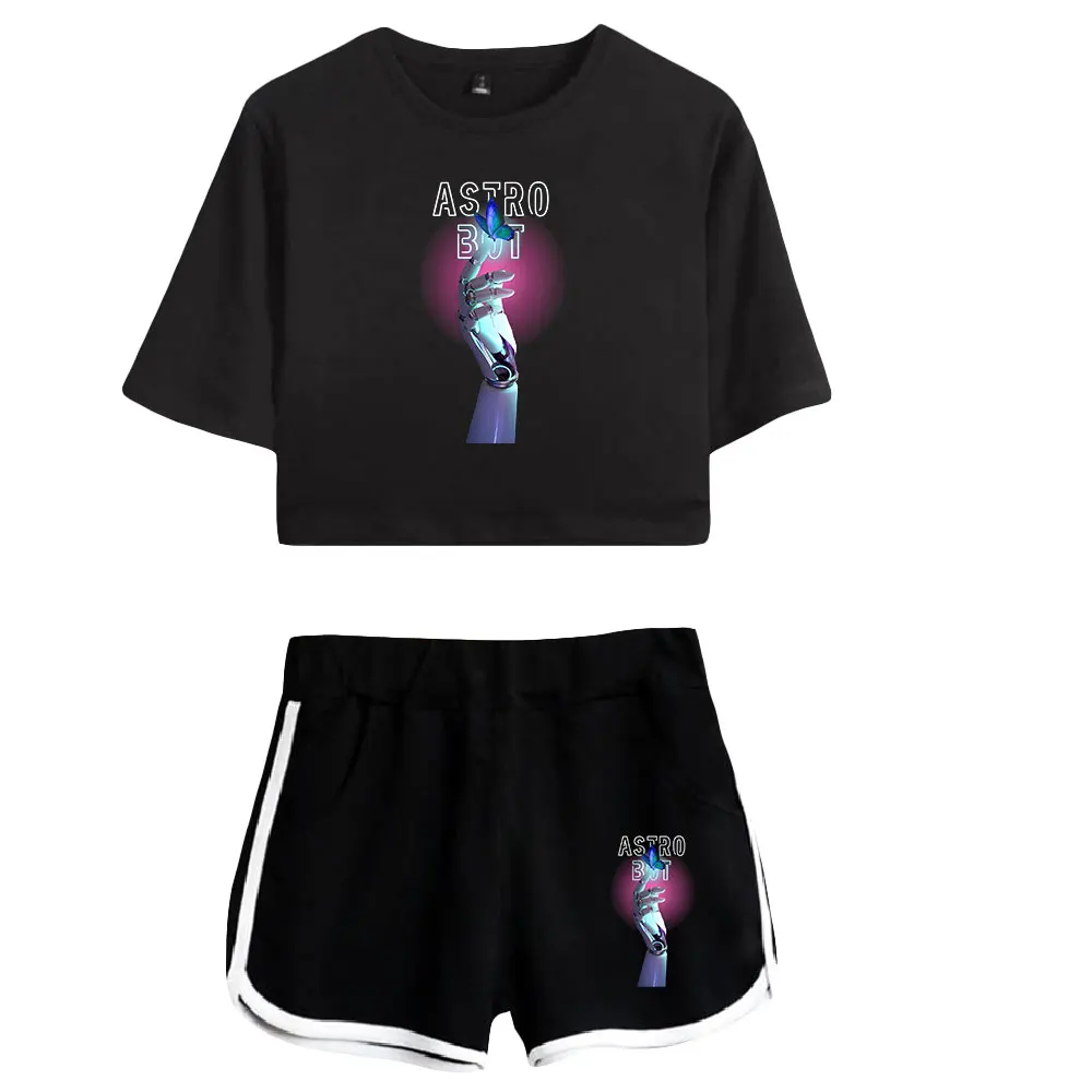 Hot Game ASTRO BOT ASTROBOT Summer Women's Sets Crop Top Shorts Two Piece Outfits Casual Tracksuit Streetwear