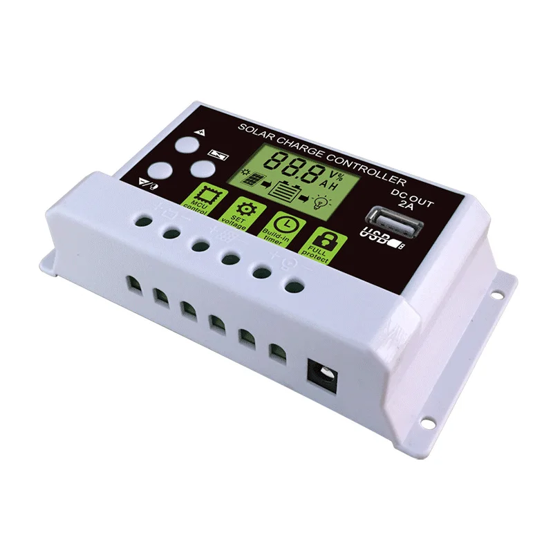 Kontroler ładowania słonecznego 10A-60A Auto 12V 24V Akumulator litowo-ołowiowy / kwasowo-ołowiowy Kontroler rozładowania PWM Wyjście USB DC
