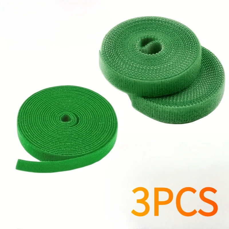 3 Rolls Reusable Green Flexible Plant Ties Vine Flower Support Binding Tape Home Outdoor Gardening Tool for Plant Lovers