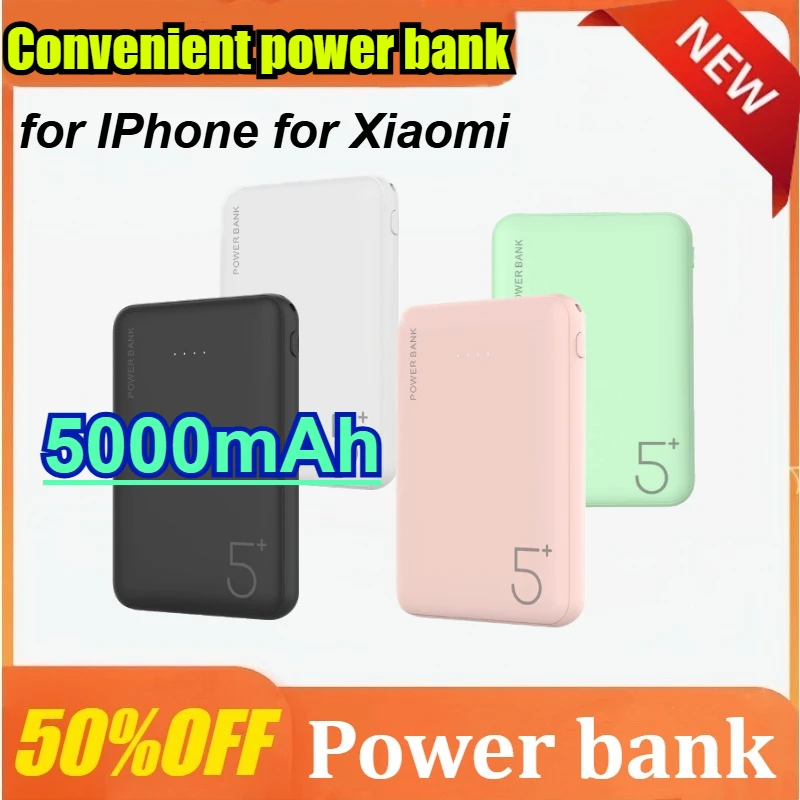 

Power Bank 5000mAh Ultra Silm External Battery Polymer Portable Phone Charger Type C Power Bank for IPhone for Xiaomi