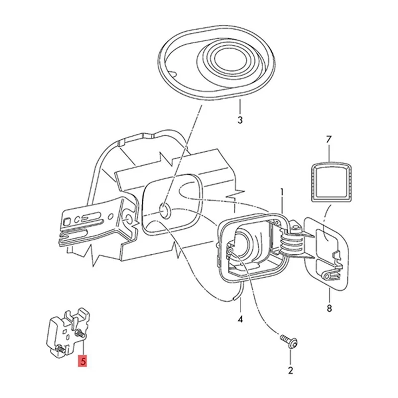 5pcs Car Fuel Tank Door Cap Lock Motor 7P0810773F for VW Touareg Golf Cabriolet Seat Leon Skoda Fabia Octavia 2010-2018