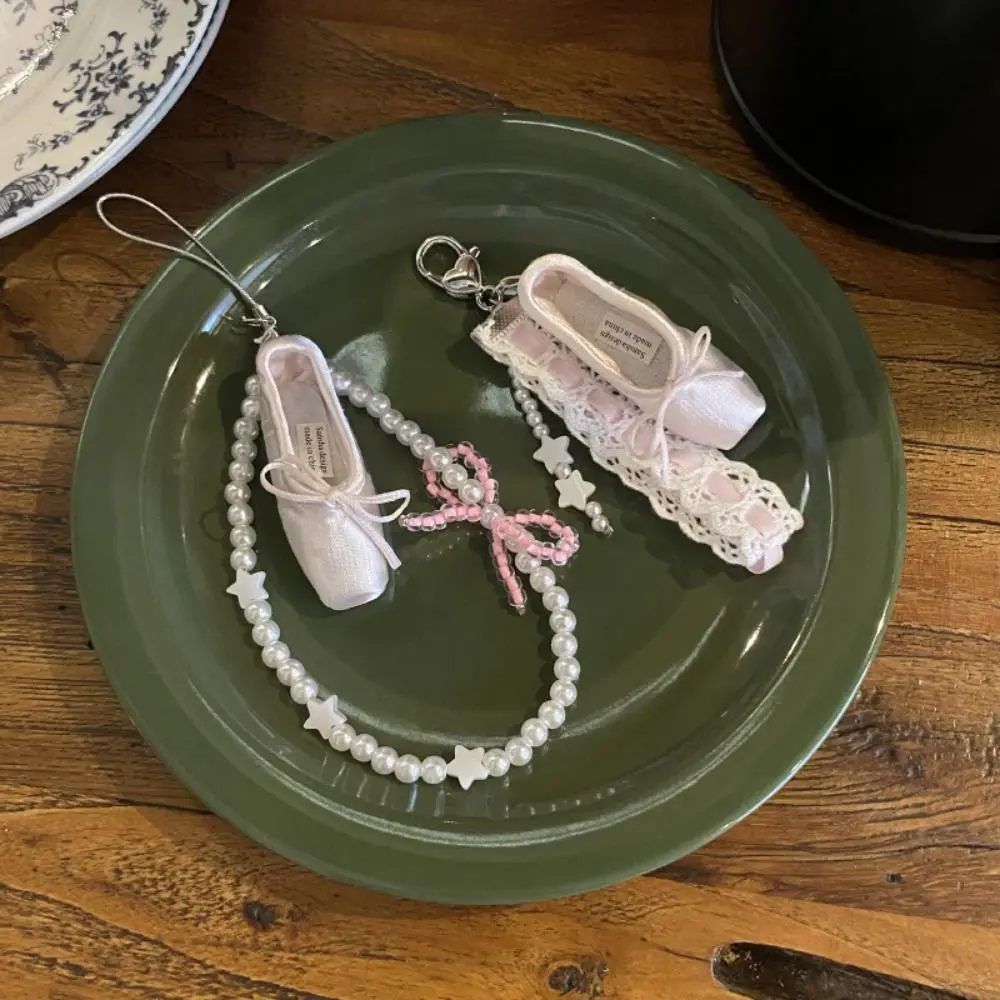 

Ballet Shoe Star Phone Lanyard Multicolor Keychain Beads Phone Chain Acrylic Beaded Anti-Lost Cell Phone Strap Jewelry Gifts