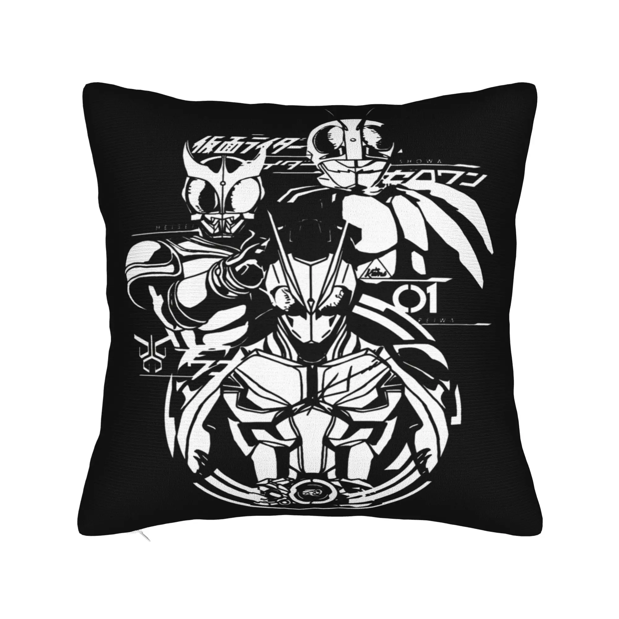 Kamen Riders Pillow Cover 3 Generation Comfy Cushion Cover Funny Pillow Case For Living Room Bed Chair