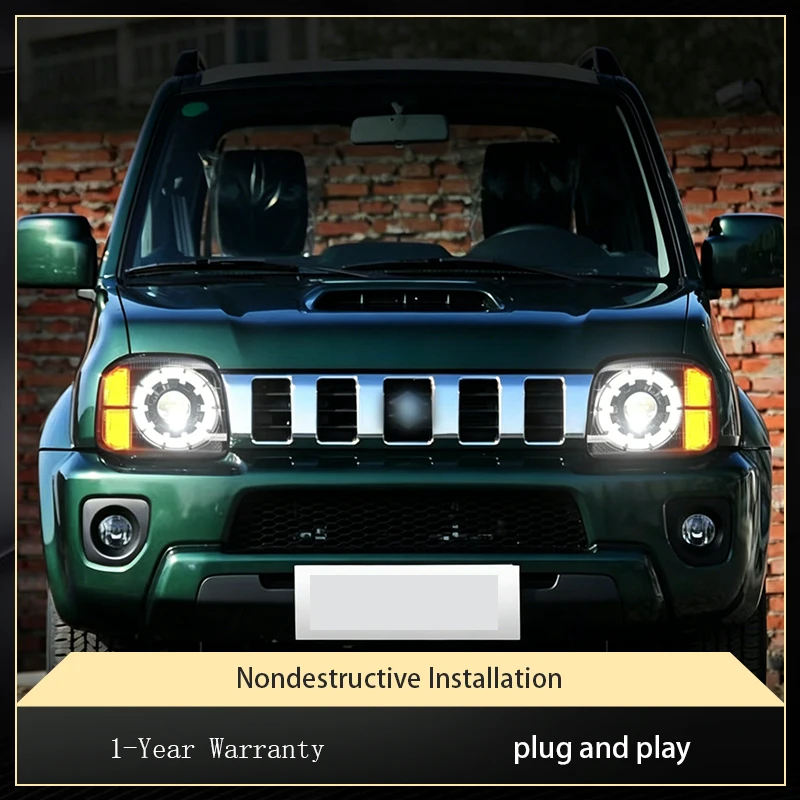 

Car Styling For Suzuki Jimny 2007-2015 Front Lamp DRL Headlight Turn Signal Highlight Upgrade LED Bulbs Projector Lens Auto