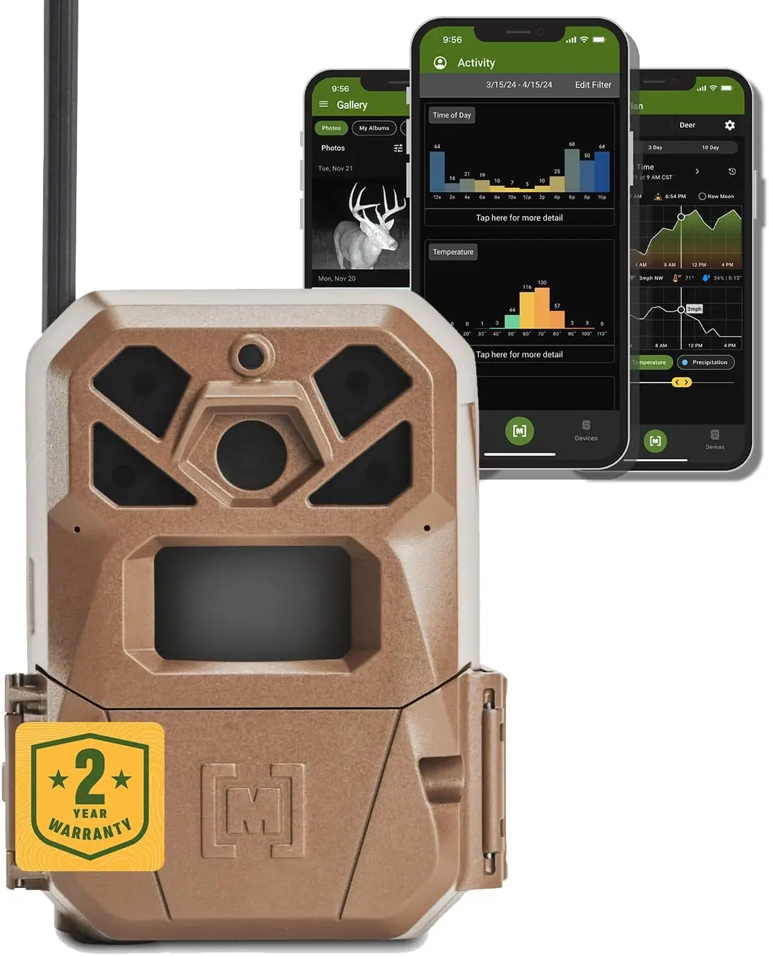 

2 Cellular Trail Camera - Auto Connect Nationwide 4G LTE - On Demand 36MP Photo 1080P Video with HD Audio 100